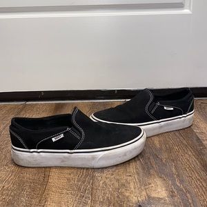 SlipOn Vans, with platform, Black, size 8